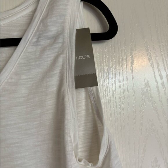Chico’s The Ultimate Tee Andi white heathered tank top size medium Optic white - Picture 4 of 6